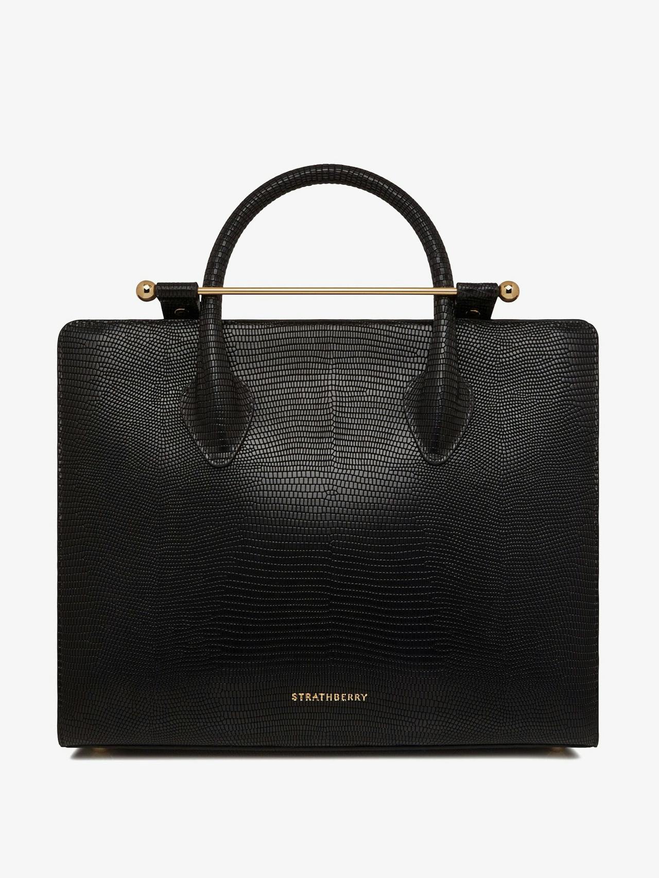 Black lizard-embossed leather The Strathberry midi tote The Strathberry Midi Tote Strathberry    - Collagerie