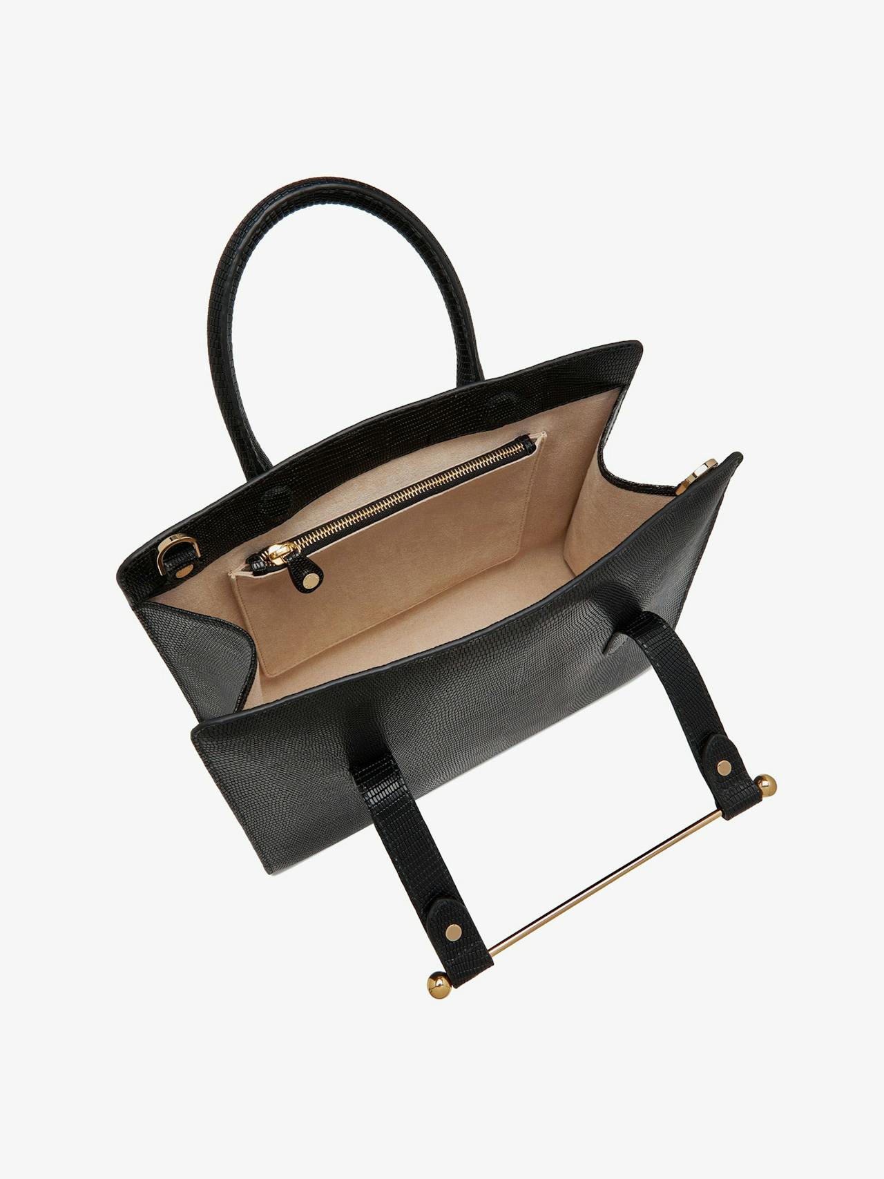 Black lizard-embossed leather The Strathberry midi tote The Strathberry Midi Tote Strathberry    - Collagerie