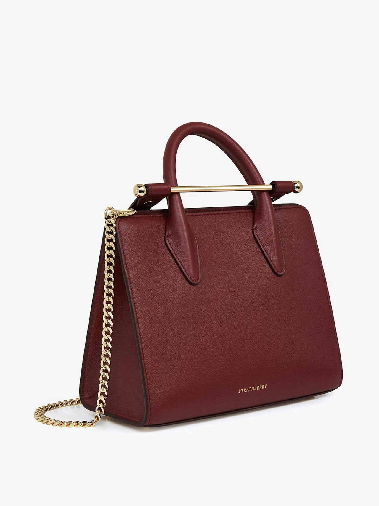 Oxblood The Strathberry mini tote bag