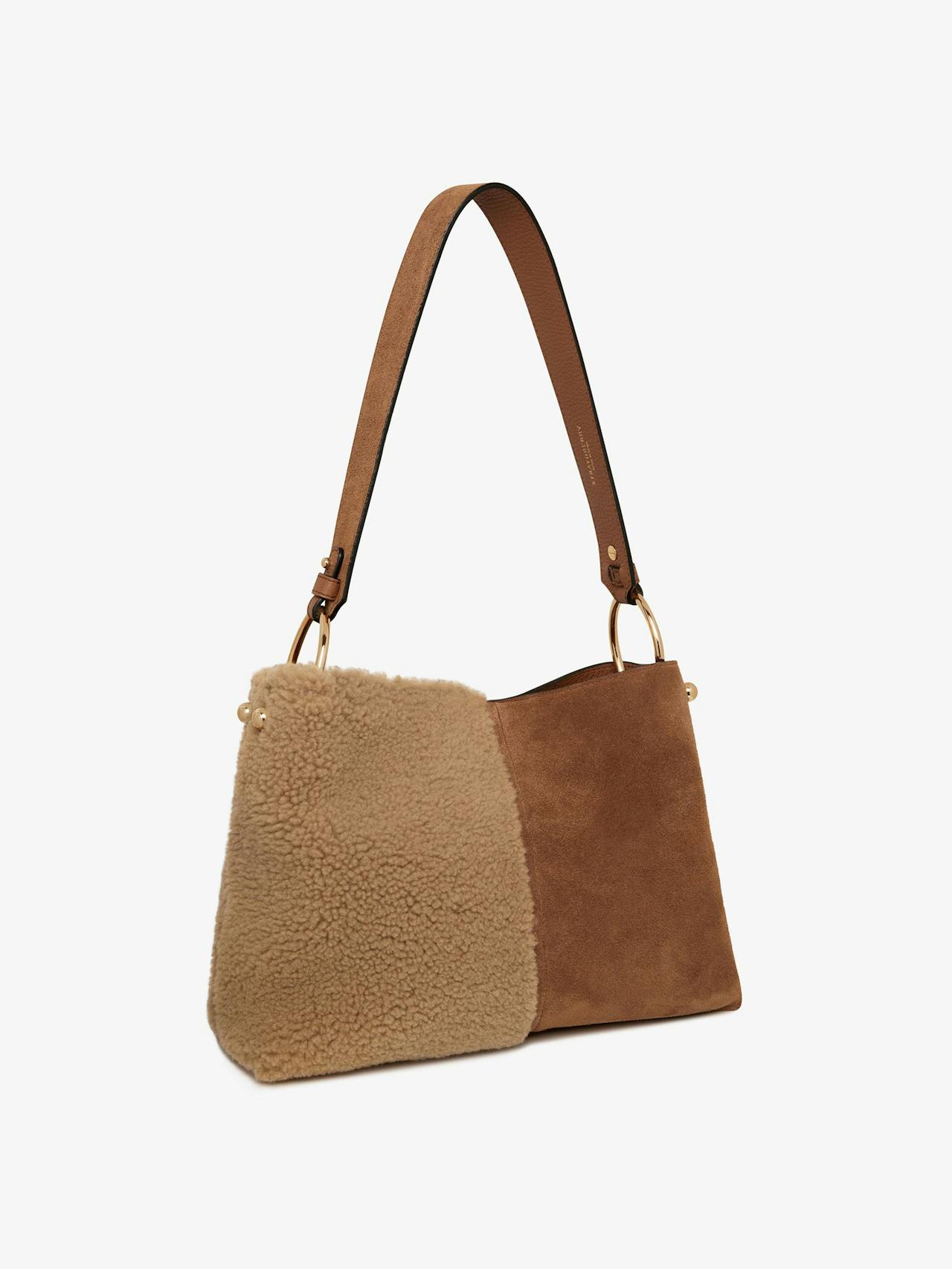 Caramel shearling Lana hobo bucket bag Lana Hobo Strathberry    - Collagerie