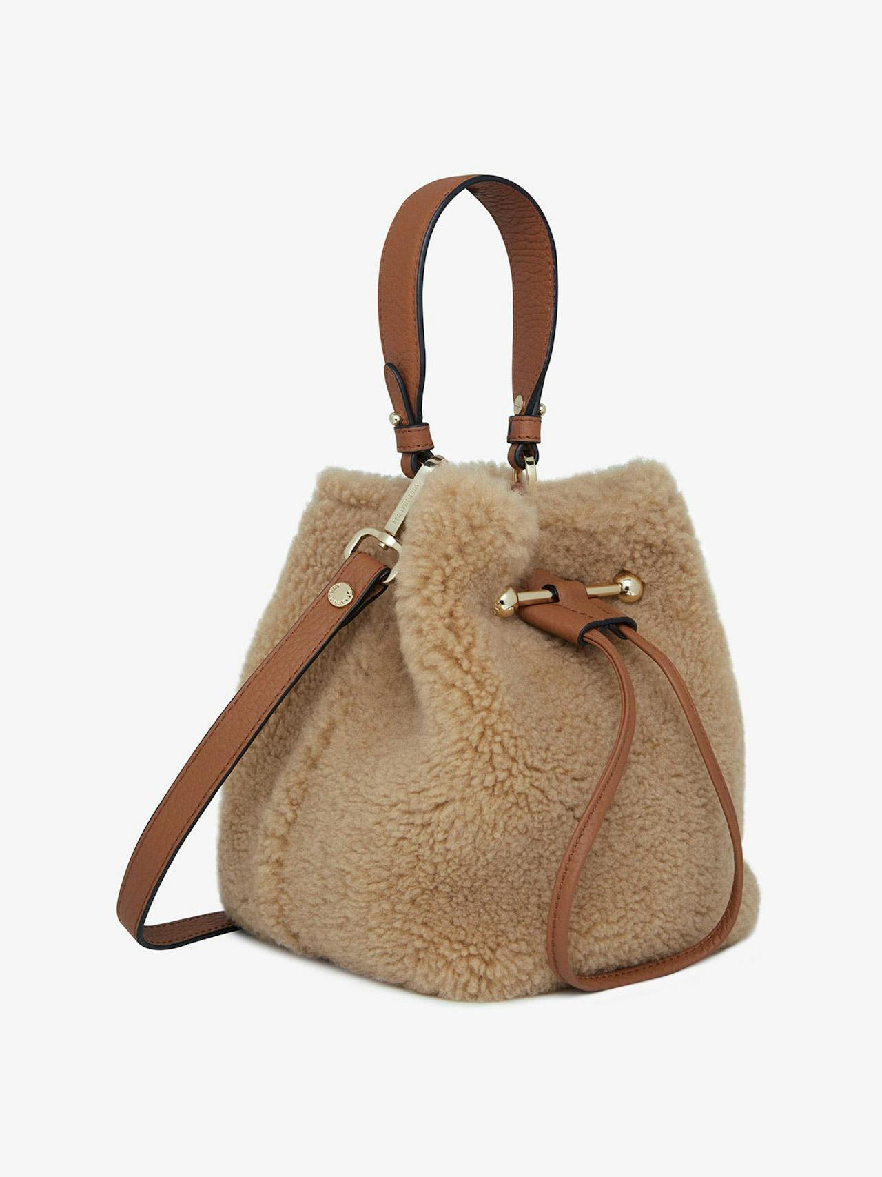 Caramel shearling Osette bucket bag Osette Strathberry    - Collagerie