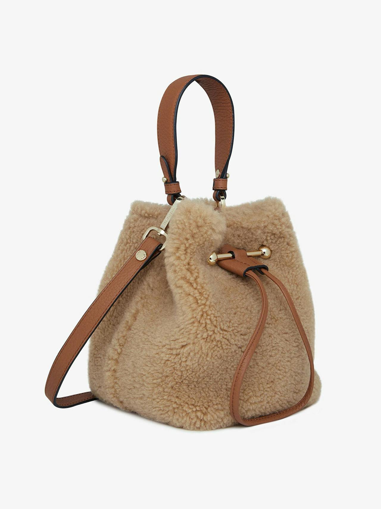 Caramel shearling Osette bucket bag Osette Strathberry    - Collagerie