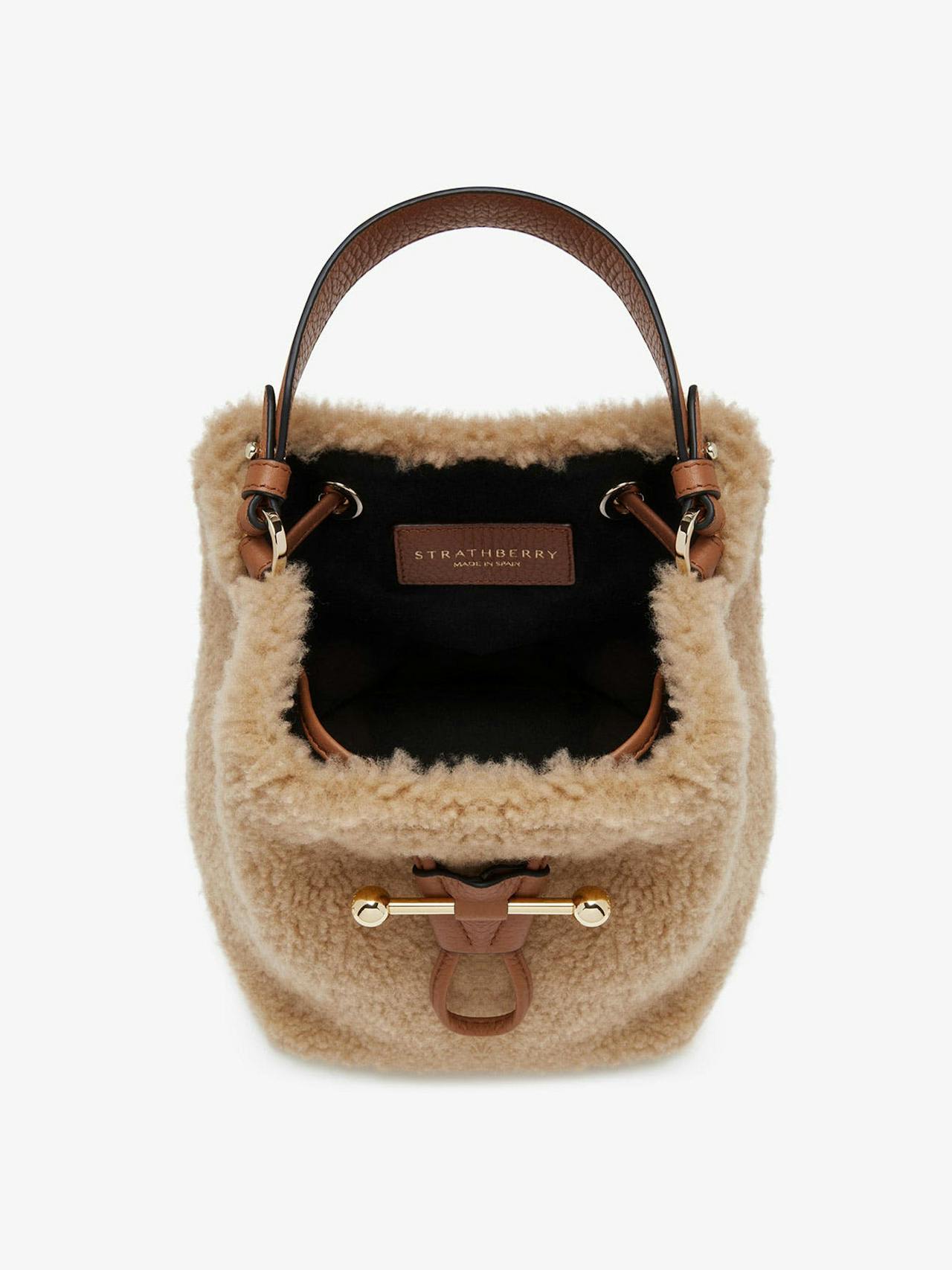 Caramel shearling Osette bucket bag Osette Strathberry    - Collagerie