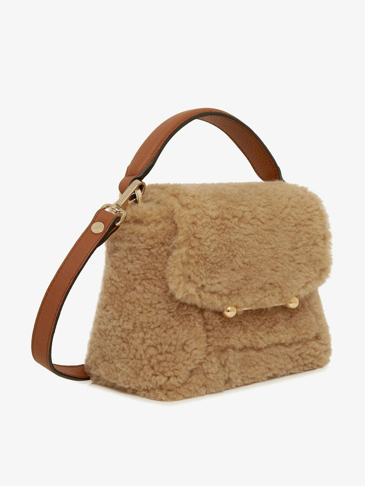 Caramel shearling mosaic nano bag Mosaic Nano Strathberry    - Collagerie