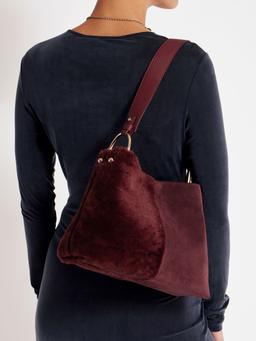 Oxblood shearling Lana hobo bucket bag Lana Hobo Strathberry    - Collagerie