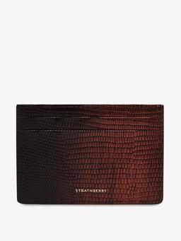 Lizard-embossed leather burgundy dégradé cardholder Cardholder Strathberry    - Collagerie