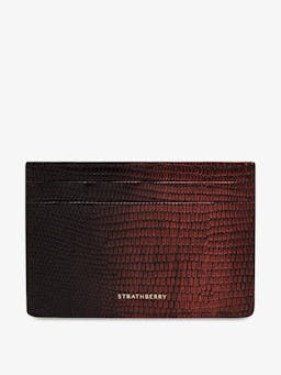 Lizard-embossed leather burgundy dégradé cardholder Cardholder Strathberry    - Collagerie