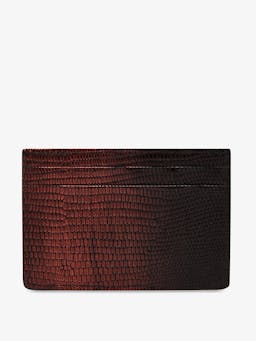 Lizard-embossed leather burgundy dégradé cardholder Cardholder Strathberry    - Collagerie