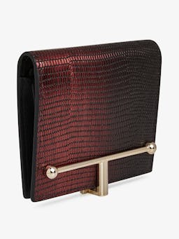 Lizard-embossed leather burgundy dégradé Melville street wallet Melville Street Wallet Strathberry    - Collagerie