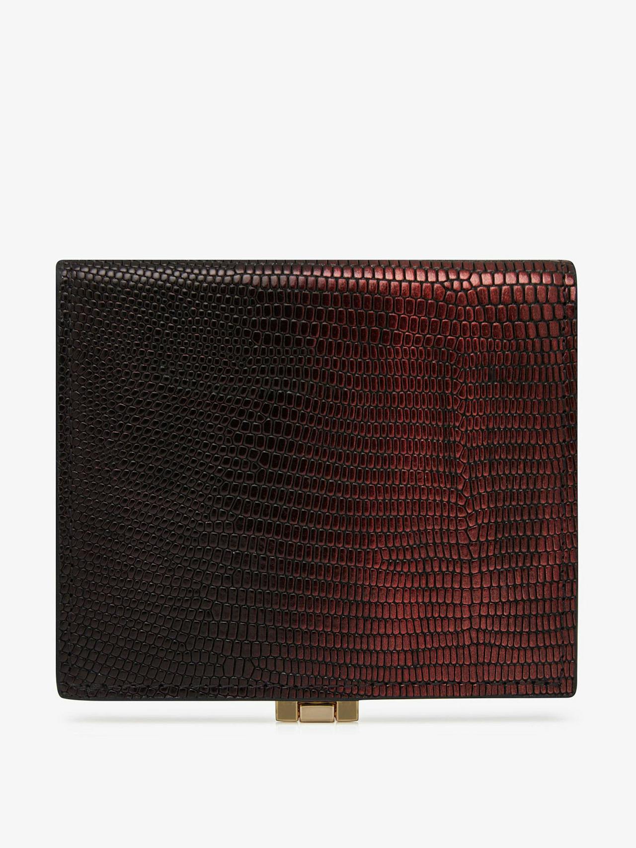 Lizard-embossed leather burgundy dégradé Melville street wallet Melville Street Wallet Strathberry    - Collagerie