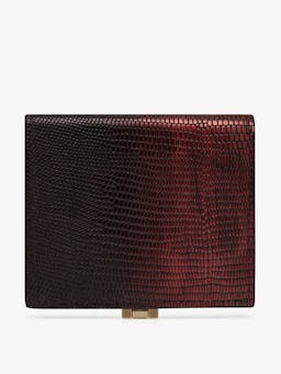 Lizard-embossed leather burgundy dégradé Melville street wallet Melville Street Wallet Strathberry    - Collagerie