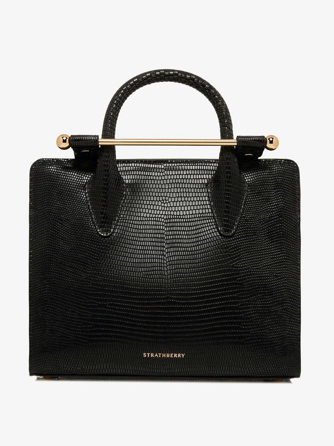 Lizard-embossed leather black The Strathberry mini tote The Strathberry Mini Tote Strathberry    - Collagerie