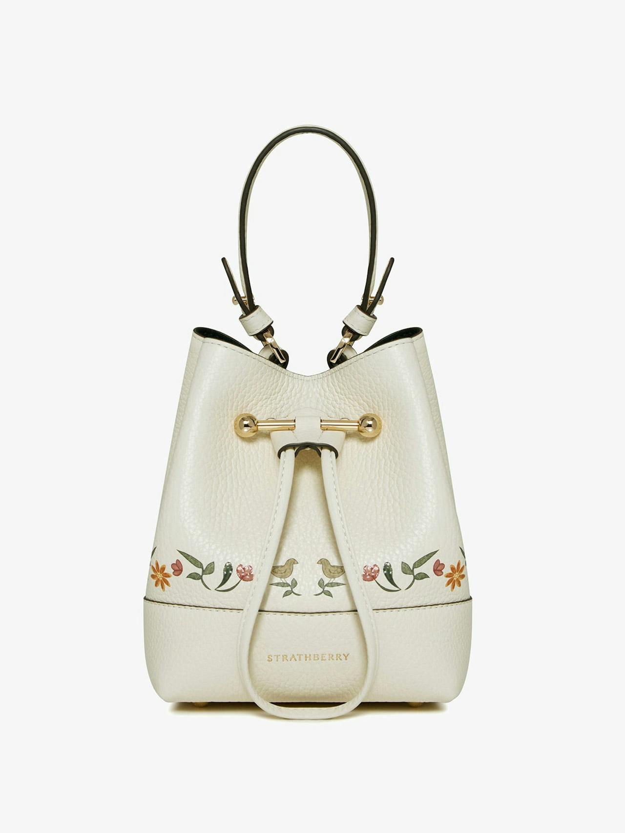 Vanilla bird print Osette bucket bag Osette Strathberry    - Collagerie