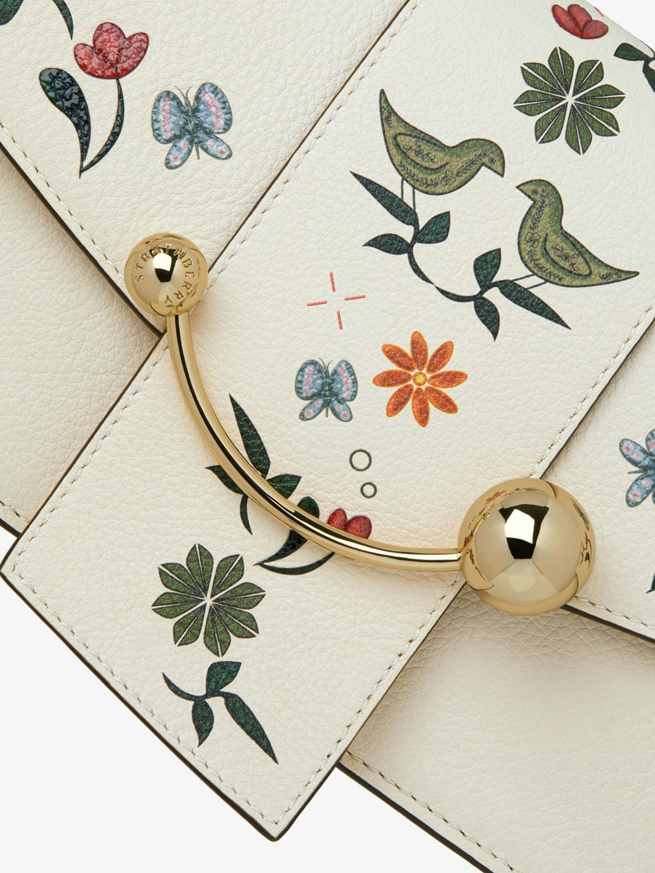 Vanilla bird print Mini crescent bag Mini Crescent Strathberry    - Collagerie