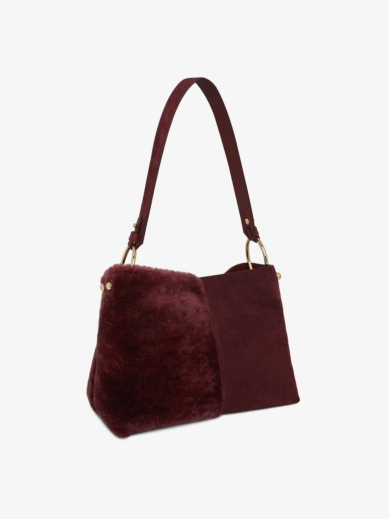 Oxblood shearling Lana hobo bucket bag Lana Hobo Strathberry    - Collagerie