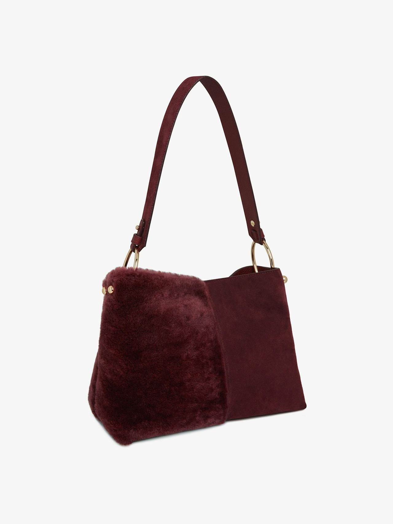 Oxblood shearling Lana hobo bucket bag Lana Hobo Strathberry    - Collagerie