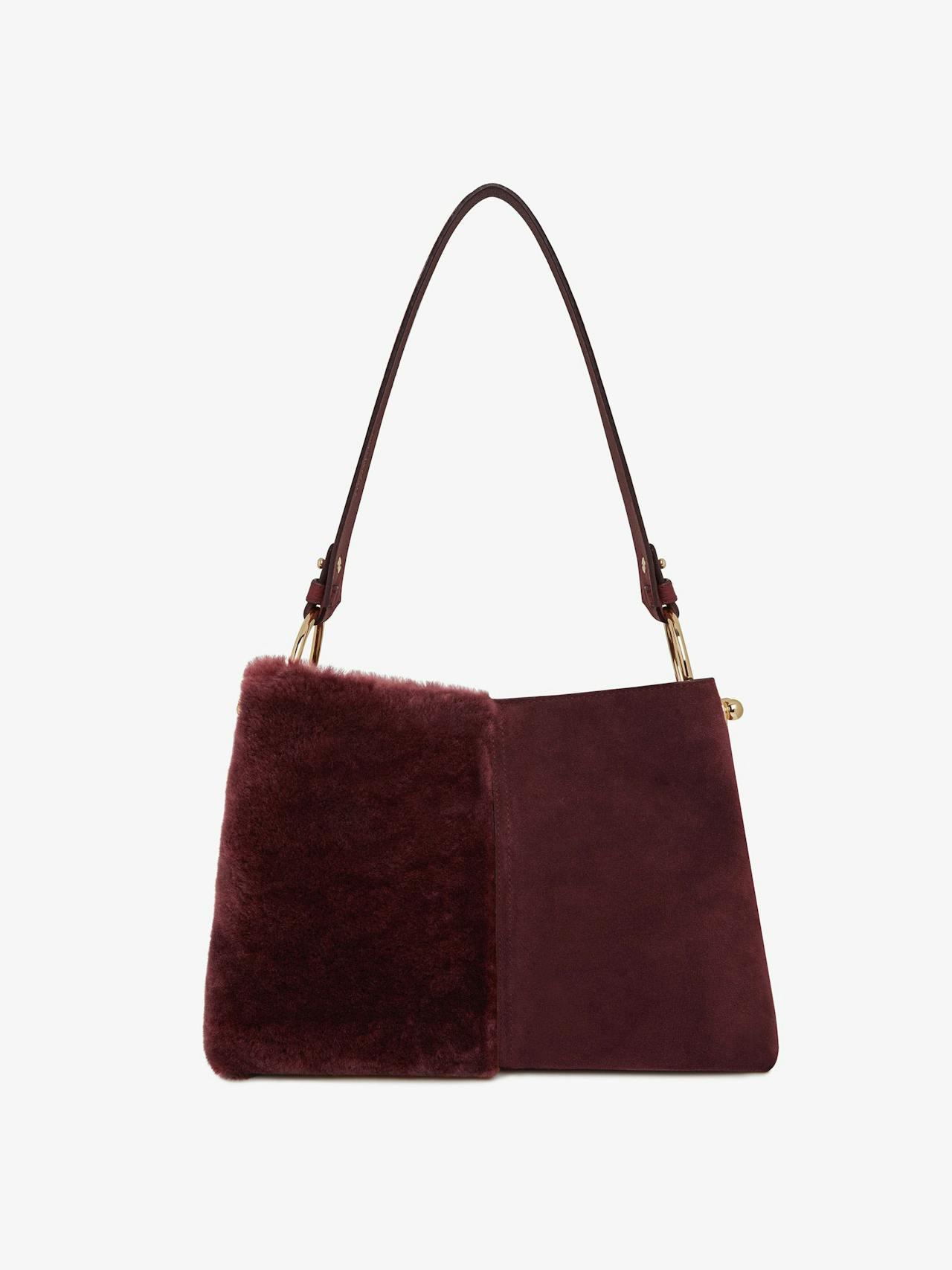 Oxblood shearling Lana hobo bucket bag Lana Hobo Strathberry    - Collagerie