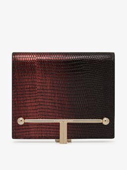 Lizard-embossed leather burgundy dégradé Melville street wallet Melville Street Wallet Strathberry    - Collagerie