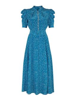 Bright blue Ahana polka dress DRESSES Beulah London    - Collagerie