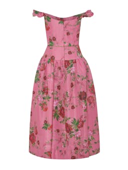 Giorgia pink floral ikat midi dress DRESS Markarian    - Collagerie