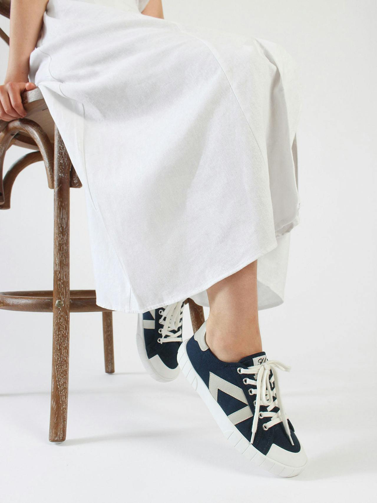 The Helios navy and beige trainers Trainers > Sneakers > Shoes Sans Matin    - Collagerie