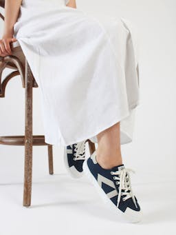 The Helios navy and beige trainers Trainers > Sneakers > Shoes Sans Matin    - Collagerie