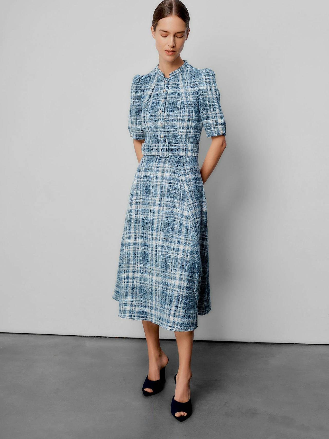 Ahana boucle check dress DRESSES Beulah London    - Collagerie