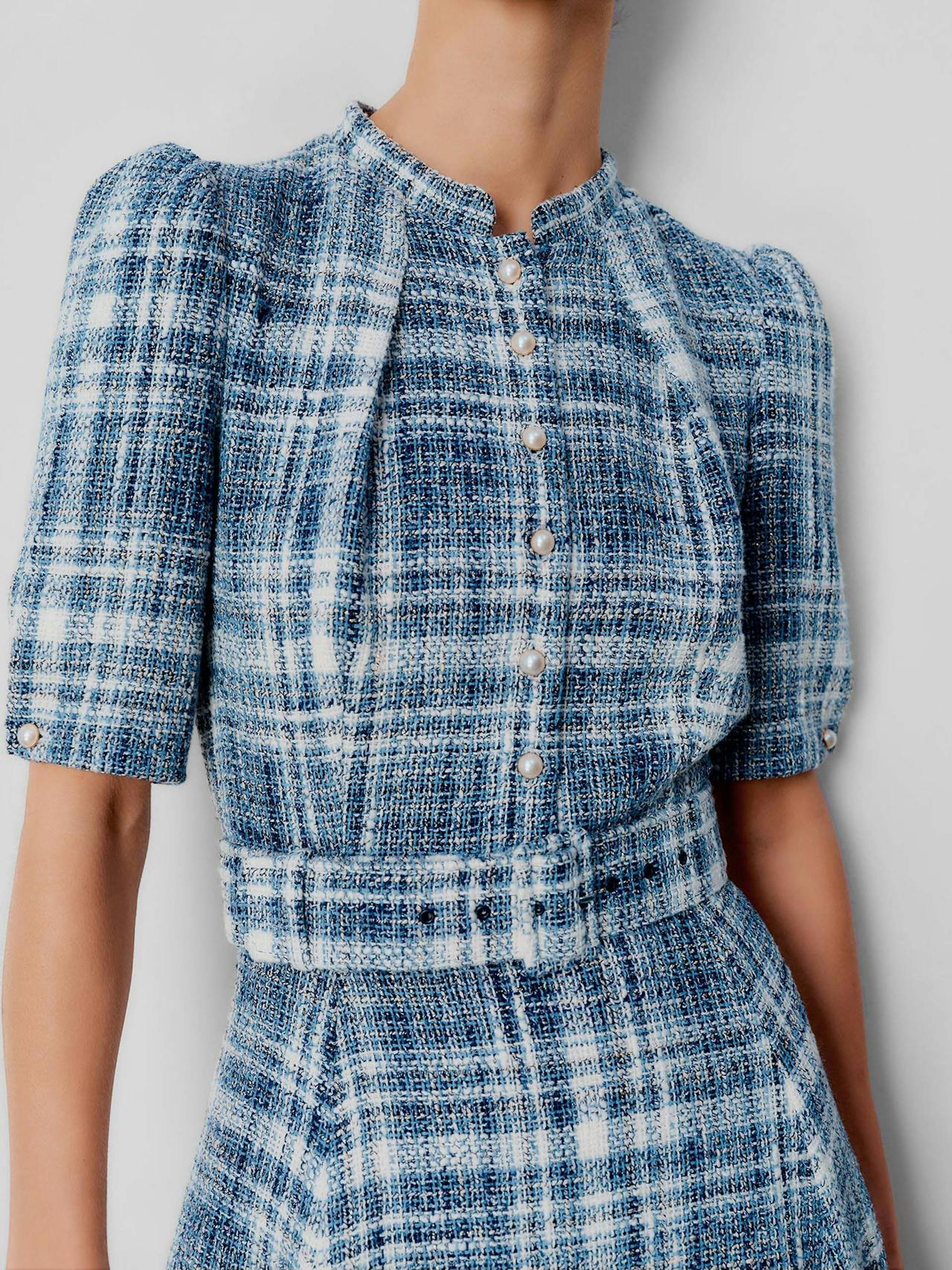 Ahana boucle check dress DRESSES Beulah London    - Collagerie