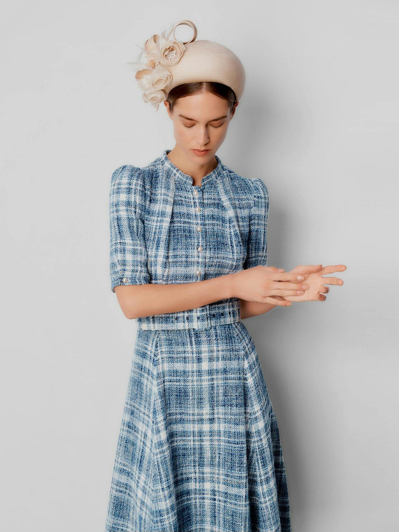 Ahana boucle check dress DRESSES Beulah London    - Collagerie