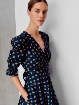 Navy Flora bud dress DRESSES Beulah London    - Collagerie