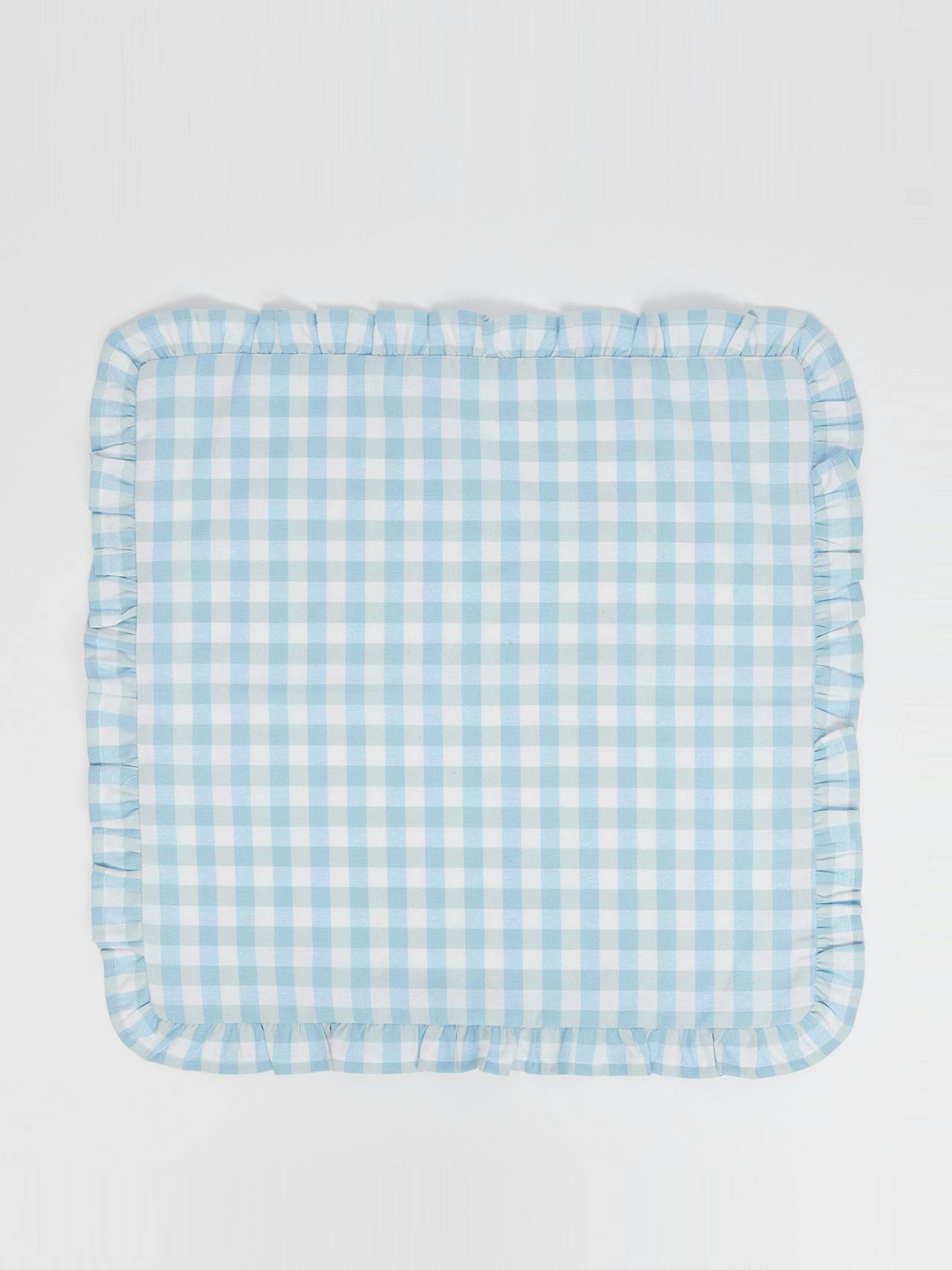 Soft blue gingham placemats, set of 4
