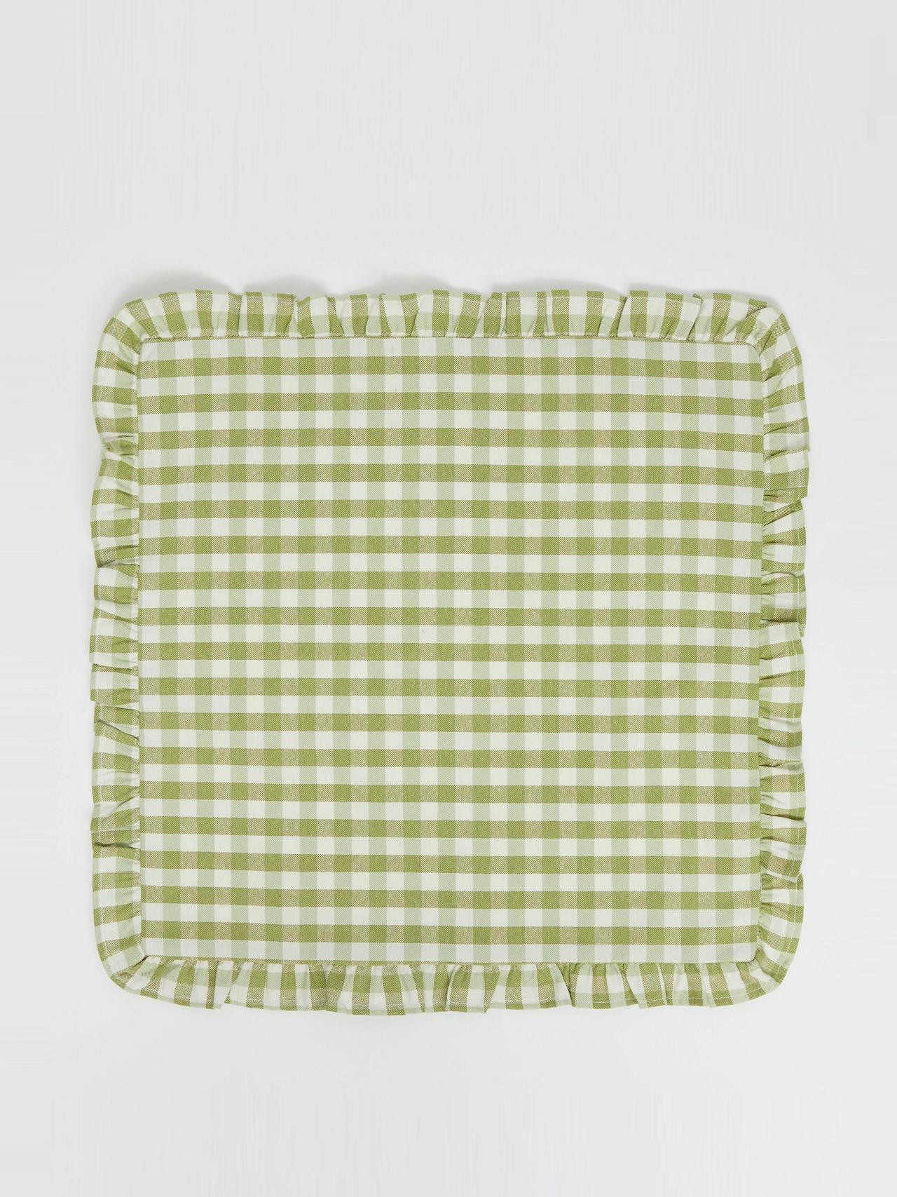 Summer green gingham placemats, set of 4