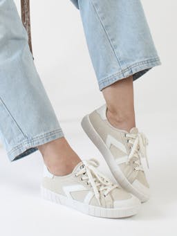 The Helios beige and white trainers Trainers > Sneakers > Shoes Sans Matin    - Collagerie