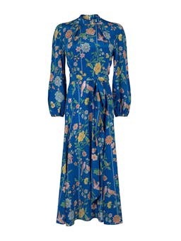 Bright blue Sonia bamboo and birds dress DRESSES Beulah London    - Collagerie