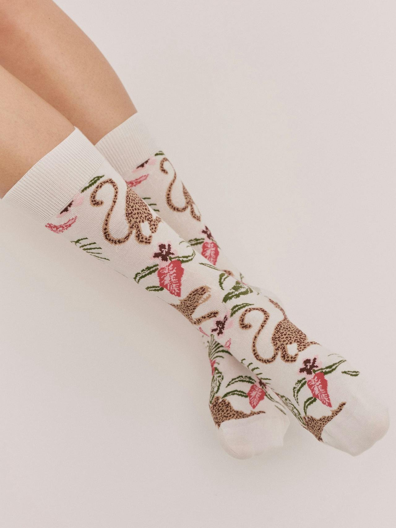 Women's socks soleia cream Women's Socks Desmond & Dempsey    - Collagerie