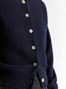 Navy Ada Geelong crewneck cardigan Clothing &Daughter    - Collagerie