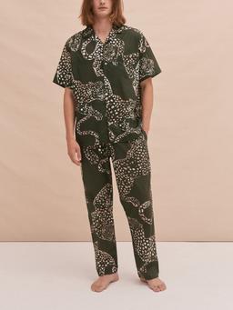 Men’s The Jag print cuban long pyjama set Men’s Cuban Long Pyjama Set Desmond & Dempsey    - Collagerie