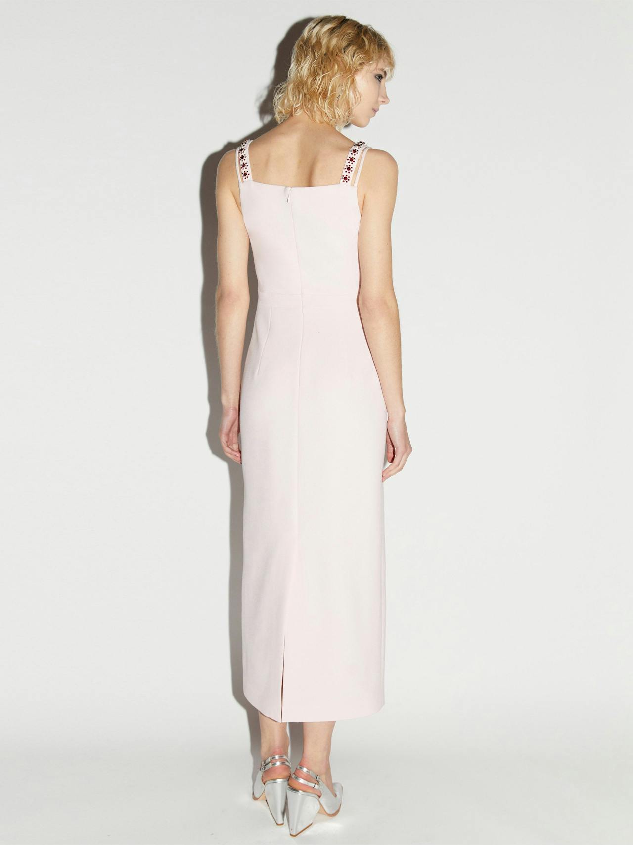 Pink embellished crepe Arlene dress Dresses Huishan Zhang    - Collagerie