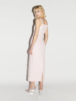 Pink embellished crepe Arlene dress Dresses Huishan Zhang    - Collagerie