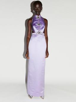 Lavender satin Leila gown Gown Huishan Zhang    - Collagerie