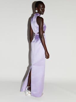 Lavender satin Leila gown Gown Huishan Zhang    - Collagerie