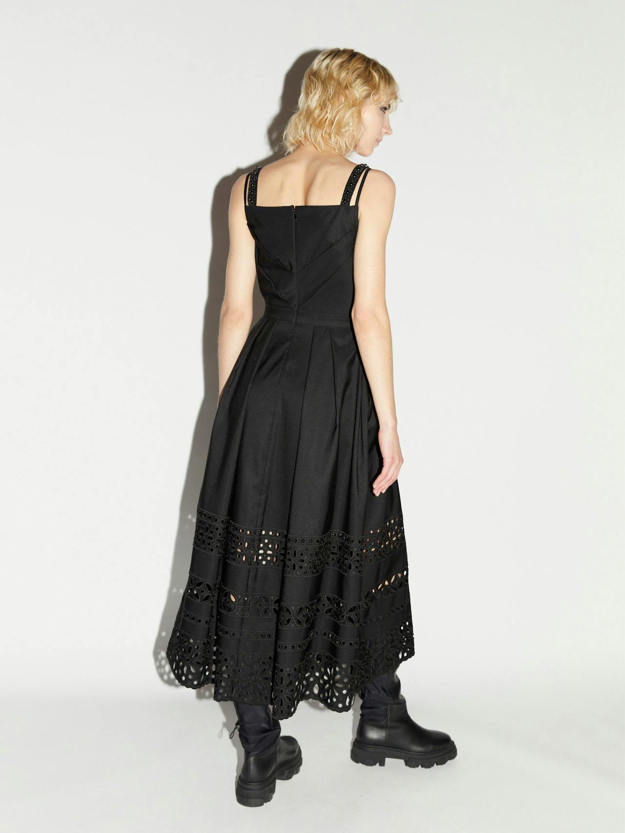 Black embellished faille Roseanna dress Dresses Huishan Zhang    - Collagerie