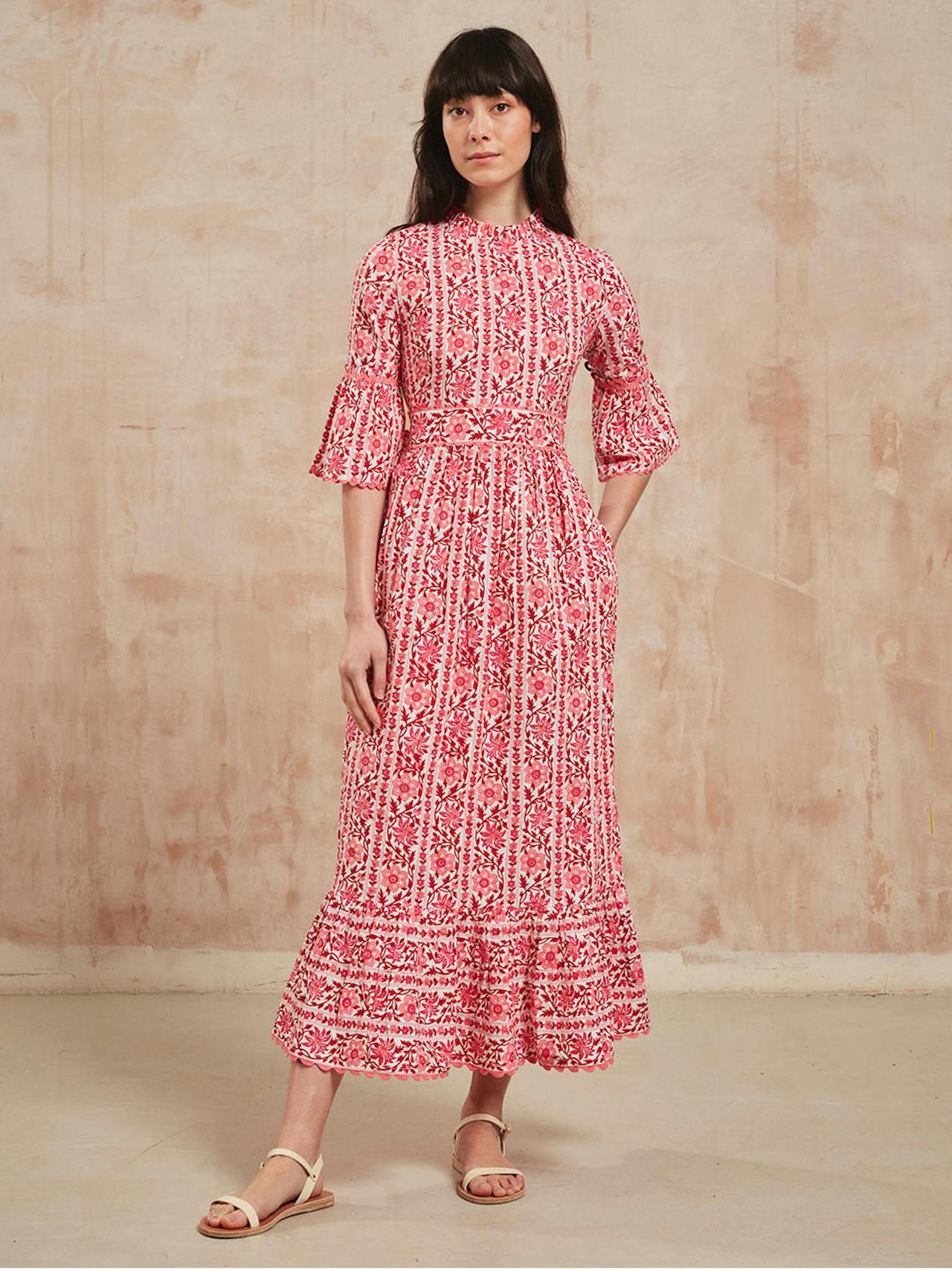 Rosewood border Savannah dress Dresses Pink City Prints    - Collagerie