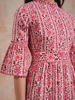 Rosewood border Savannah dress Dresses Pink City Prints    - Collagerie