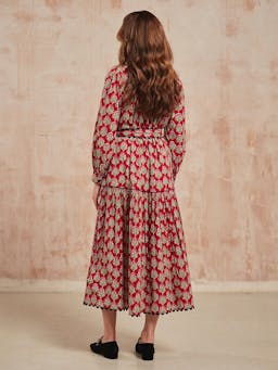 Burgundy buta Margot dress Dresses Pink City Prints    - Collagerie