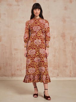 Earthen jungle Petworth dress dre Pink City Prints    - Collagerie