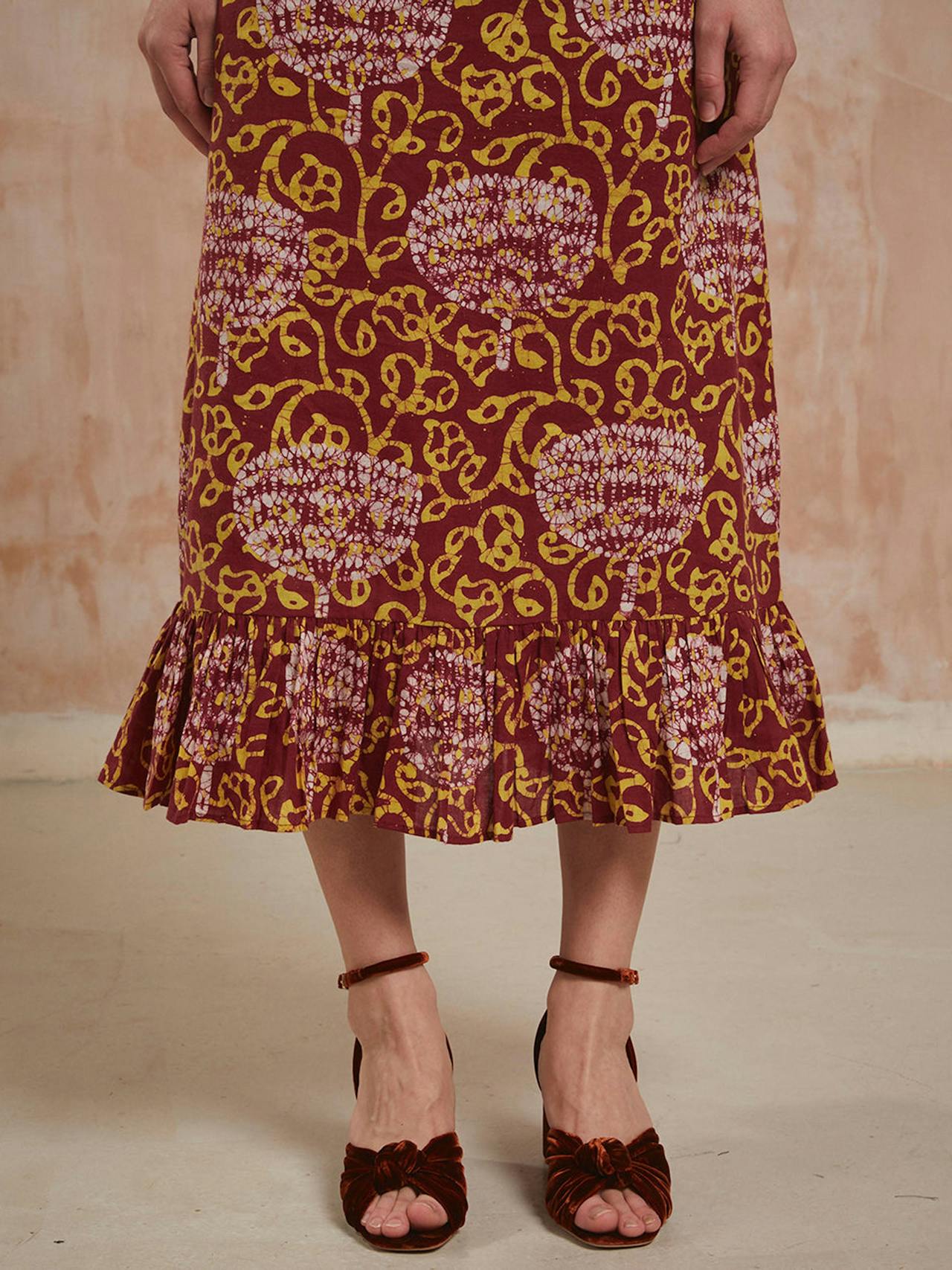 Earthen jungle Petworth dress dre Pink City Prints    - Collagerie