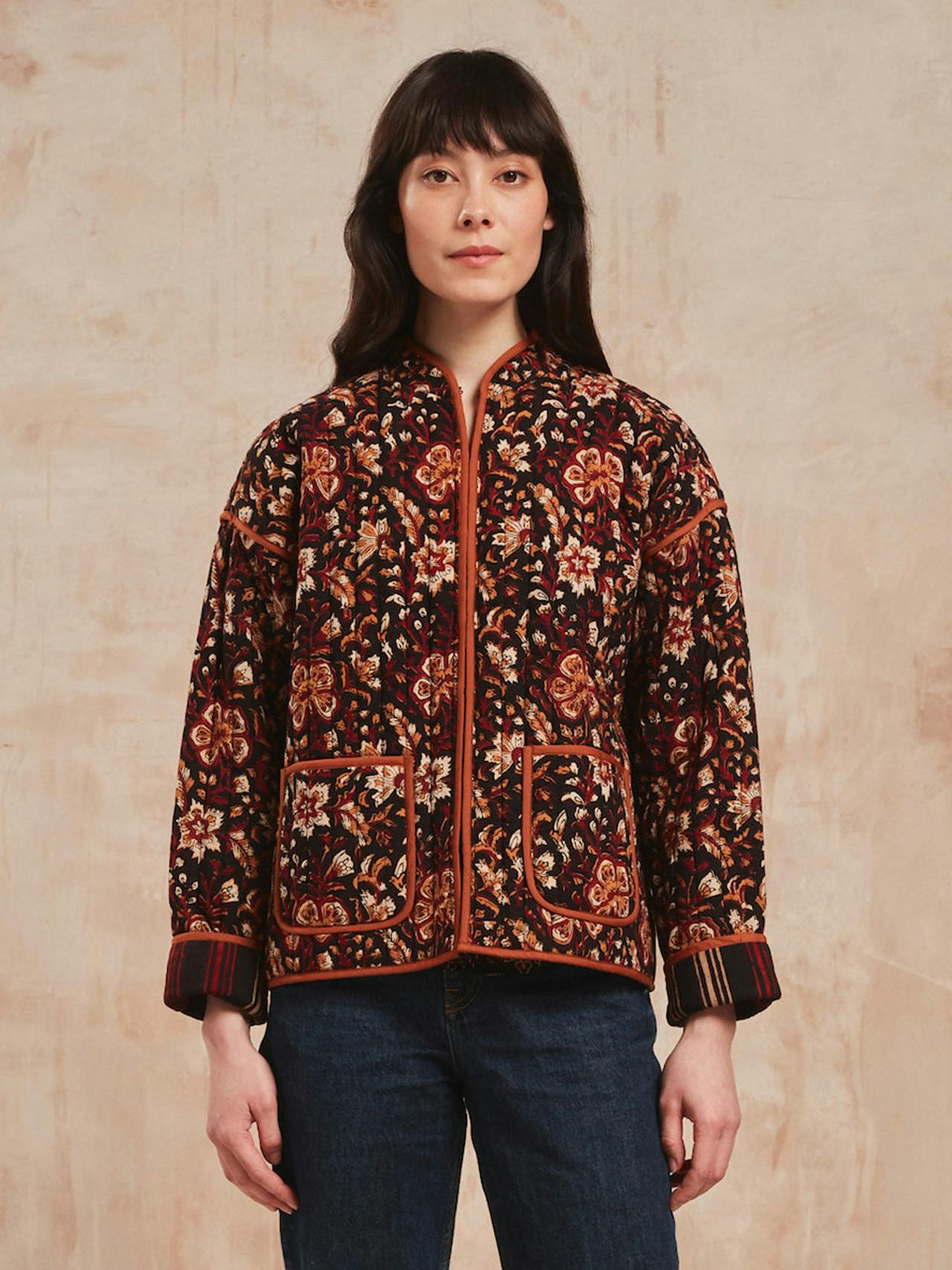 Tan jaal Penny jacket Jacket Pink City Prints    - Collagerie