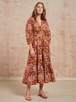 Earthen jungle Marina dress Dresses Pink City Prints    - Collagerie