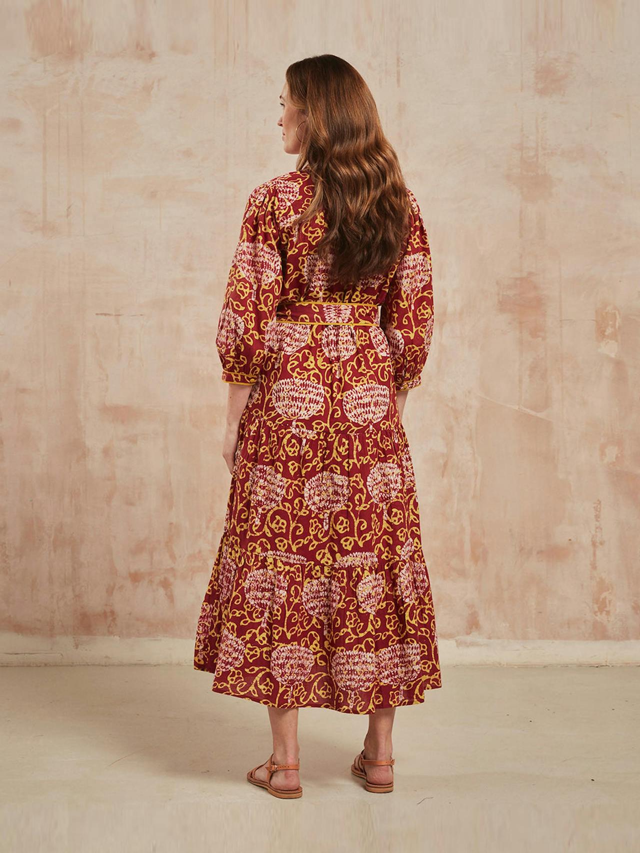 Earthen jungle Marina dress Dresses Pink City Prints    - Collagerie